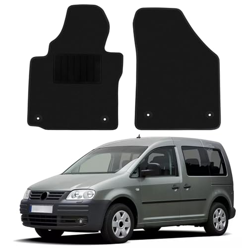 Tapis de Sol de Voiture Remplacement pour VW Caddy III IV 2003-2020, Tapis de Sol Haut de Gamme Siège Avant Tapis de Voiture Noirs Classiques Adaptés