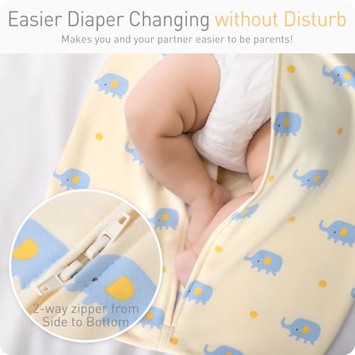 Image of Amrcbb 2 Pack Transitionsl Baby Swaddling Sacks with Arms Up & Sleeves, Mitten Cuffs, 2-Way Zipper, Sleep Sacks Blanket for Newborns - Calms Startle Reflex, Newborns Baby Boys & Girls Sleep Bag