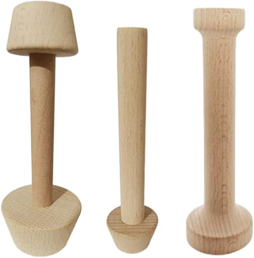 3Pcs Tart Tamper Set,Double Sided Wooden Tart Tamper Set
