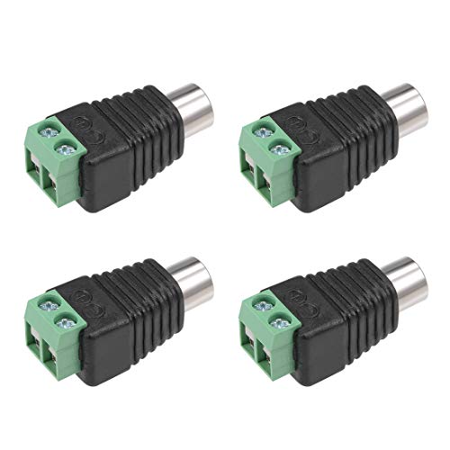 uxcell conector RCA hembra a terminal de tornillo 4 pzas miniatura 1