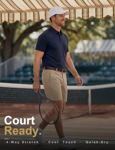 Camiseta polo deportiva para hombre Soojun, de rendimiento para golf, transpirable y técnica, con dobladillo adherido Active-Grip, estiramiento 4 vías, tejido sin arrugas, diseño apto para desplazamientos y uso diario fácil de cuidar miniatura 2