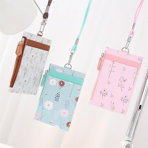Multifunctional Card Holder, Ultra-thin Wallet with Lanyard, Credit Card Holder, Cute Small Zipper Front Pocket Wallet3
