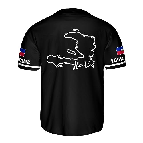 Personalized Haitian Flag Baseball Jersey Shirt, Haitian Flag Clothing, Haiti Shirt for Men Women, Haitian Jersey miniatura 2