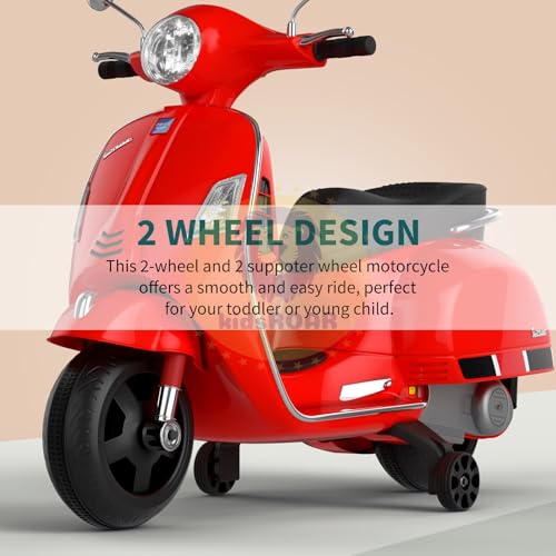 Image of KidsROAR 12V Electric Bike for Kids with Remote Control, Battery Operated Scooter Bike for Boys & Girls, Wide Seat, Music & Lights, Safe Ride-On for 2-6 Years, Manual & Remote Control (Red)