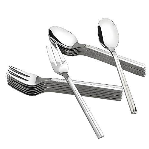 Eudokky Juego De Cuchara De Té Y Tenedor De Pastel, 12 Unidades, Acero Inoxidable Cover