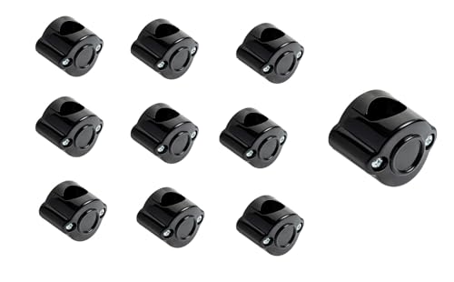 10 Stück Aufputz Vintage Befestigungsschelle Schwarz Kabelschellen für Kabel, Drähte, Schläuche und Rohre Retro (10, Schwarz)