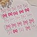 Pink Bow Nail Art Charms 3D Valentinese Day Bow Nail Art Charms Resin Ribbon Bow Nail Accessories Cute Nail Art Supplies Bowknot Nail Accessories Bow Nail Rhinestones for Women DIY Nail Decoration