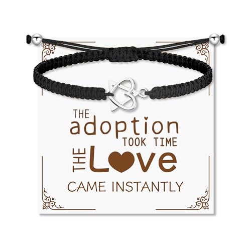 Image of LZ EMOTION Natural Stone Adoption Bracelet Adoption Jewelry with Adoption Symbol Adoption Day Gifts for Adoptive Parents Gotcha Day Gift, Thank You Gifts