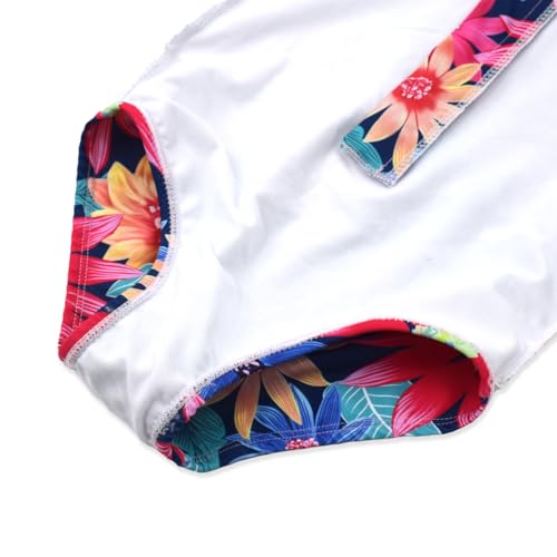 Image of Girls One Piece Swimsuit Long Sleeve Rash Guard UPF 50+ Age 2-12Y