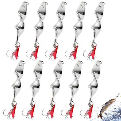 Kit De 5 Cuillères Métalliques OriGlam – Leurs De Pêche Tournants, Hameçons Triples, Pour Truite, Bar, Brochet