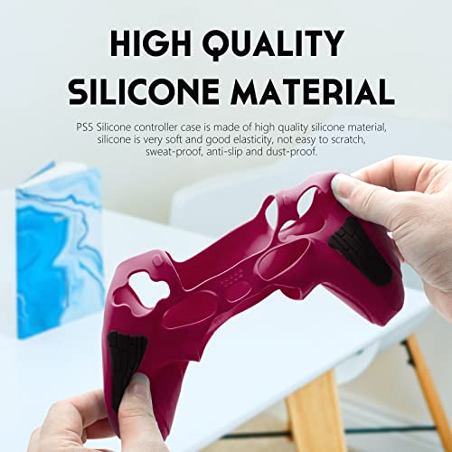 Ps5 Controller Skin Anti-Sweat, Anti-Slip,And Dustproof Ps5 Silicone Controller Case Ps5 Controller Accessories For Playstation 5 Controller Skin(Cosmicred) #TOP5