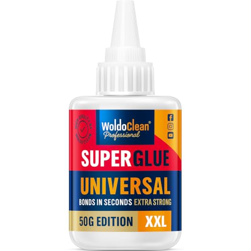 Image of WoldoClean Super Glue All-Purpose Liquid 50g - Fast Drying Clear CA Adhesive for Metal, Plastic, Wood, Ceramic, Glass & DIY Repairs