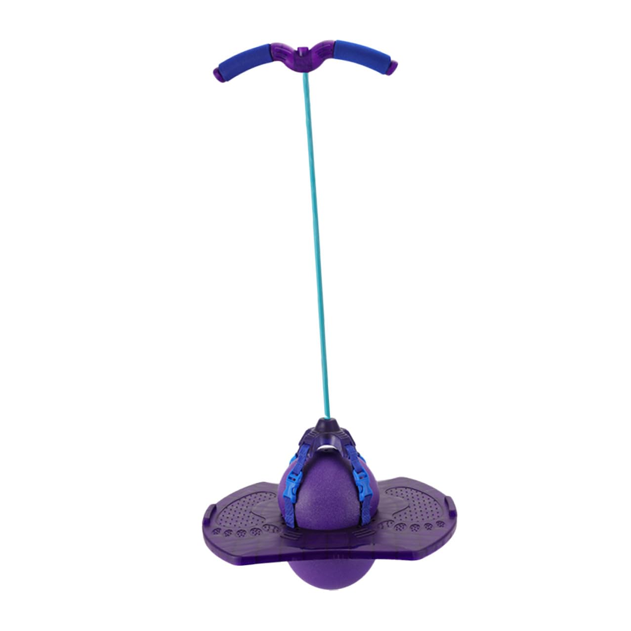 Ballon Sauteur avec Poignée Violet pour Garçon et Filles – de Sport Amusant Extérieur – Balle Rebondissante avec Corde Élastique et Pompe – Accessoire de Fitness Couleur Aléatoire
