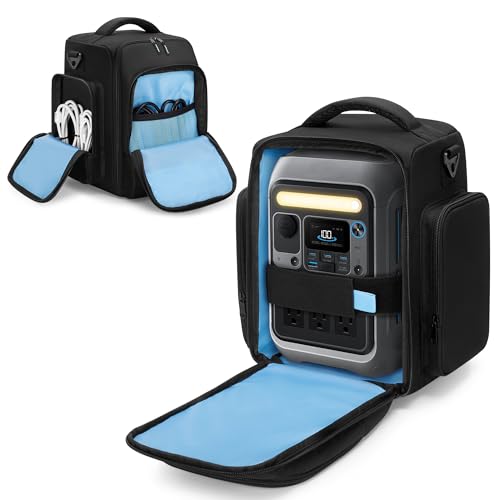 Image of Trunab Carrying Case Compatible with Anker SOLIX C300 Power Station | Multiple Pockets for Cables & Accessories, Fixing Band for Stable Transport,Ideal for Camping /Travel /Emergencies