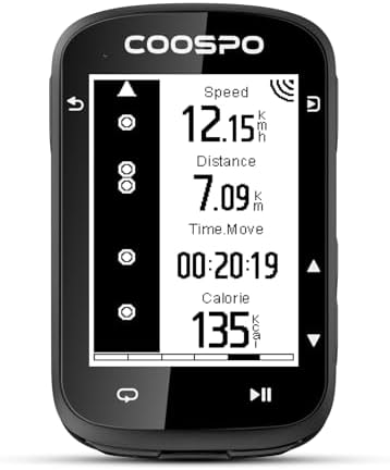 COOSPO Wireless GPS Bike Computer CS500, 2.6 Inch LCD GPS Cycling Computer with Route Navigation, Bluetooth5.0 ANT Bicycle Speedometer with Auto-Backlight, Support Bike Radar & 45H Battery Life