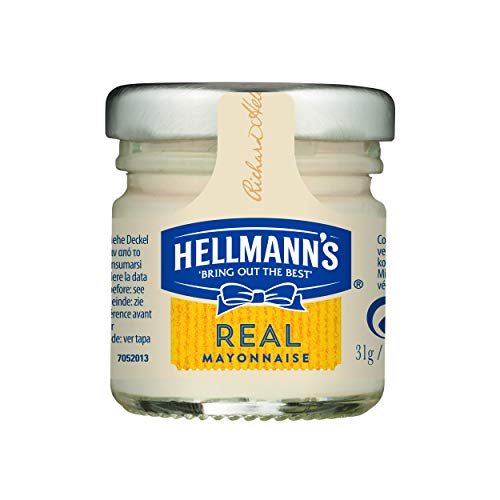 Hellmann\'s Real Mayonnaise Mini Glas (perfekte Serviergröße im Gastraum) 1er Pack (80 x 33 ml) Hellmann\'s Real Mayonnaise Mini Glas (perfekte Serviergröße im Gastraum) 1er Pack (80 x 33 ml)