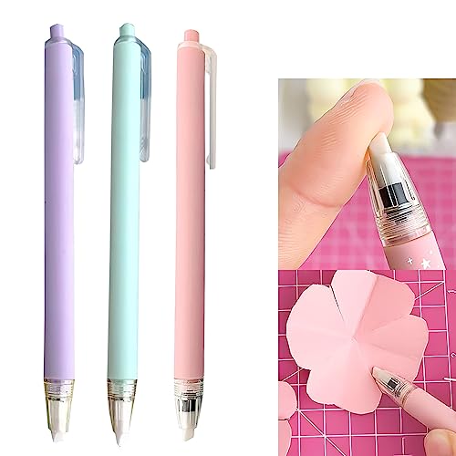 3 Stück Messer Pen Handwerk Schneidwerkzeuge, Schneidestift Papierschneider, Skalpell Basteln Papierschneidestift, Messer Pen, Pencil Cutter Pen mit Klinge Keramik Cutter Craft Pen Mini Desktop Stift
