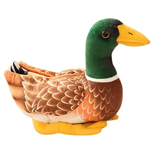 JIANEEXSQ Realistic Mallard Duck Plush Stuffed Animal Toy Gift for Kids (Green)