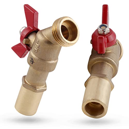 Image of Midline Valve Extended Street Hose Bib Boiler Drain, 3 /4'' SWT /Press, Brass (5 Pack)