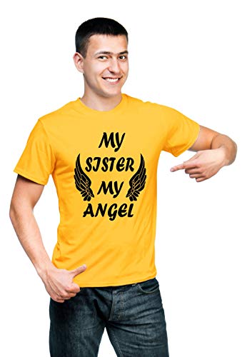 Image of Hangout Hub Mens- Cotton Printed Regular Fit T-Shirts (Pack of 1) My Sister My Angel Matching Tees for Brothers Family and Friends
