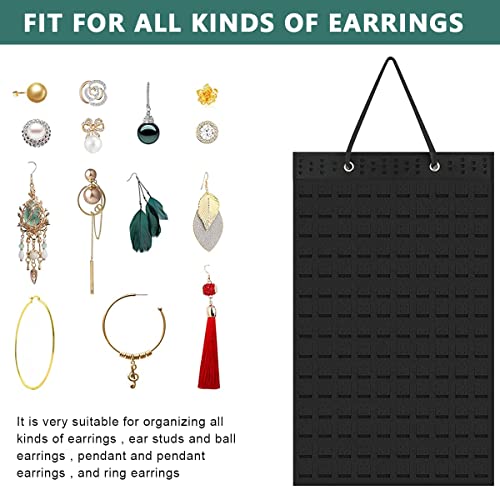 Image of HASTHIP Wall Hanging Earring Organizer Box, Felt Earrings Organizer Box for Women, Earring Holder Jewellery Organizer Display for Earring Necklace Bracelet Ring, Holds Up to 300 Pairs Earrings