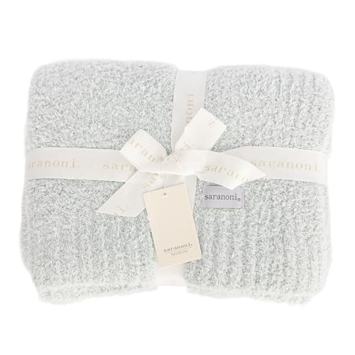 Image of SARANONI Bamboni Luxury Throw Blanket | Oversized Super Soft Plush Home Decorative Comfy Blankets for Couch or Bed | Sky Blue - X-Large 60 inch x 80 inch