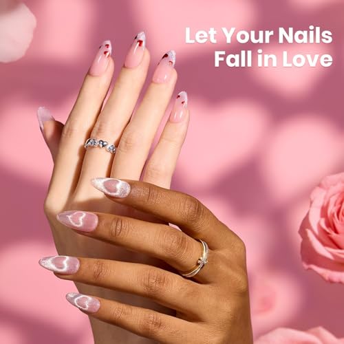 Image of Beetles Builder Gel Nails Kit with UV Lamp,Cat Eye Gel Nail Polish,Base Top Coat,Pink Building Gel,for Thickening Strengthening Building Instant Apex,Beginner DIY Salon at Home Gifts for Women