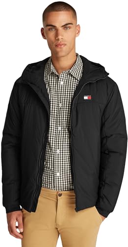 Tommy Jeans Herren Jacke Poly Jacket Wasserabweisend, Schwarz (Black), S