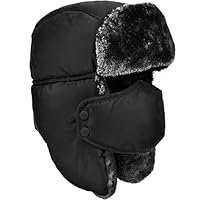DOXHAUS Unisex Wintermütze, Mütze, Winter, Mütze, Hüte, hält warm, Skaten, Skifahren, andere Aktivitäten im Freien, Schwarz, Pielgrau