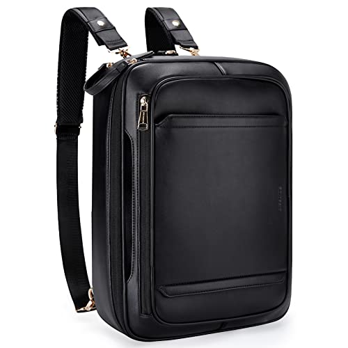 Laptoptasche für Damen, 15,6 Zoll Aktentasche MISSNINE PU-Leder Messenger Bag Satchel Computer Rucksack für College Business, schwarz Cover