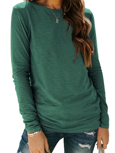 Image of AUTOMET Women's Long Sleeve Crewneck Shirts Casual Basic Tops
