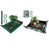 HNXTYAOB 43" X 29" Large Plant Repotting Mat + 29.5" X 29.5" Leaf Print Potting Mat for Plant Transplanting and Mess Control.
