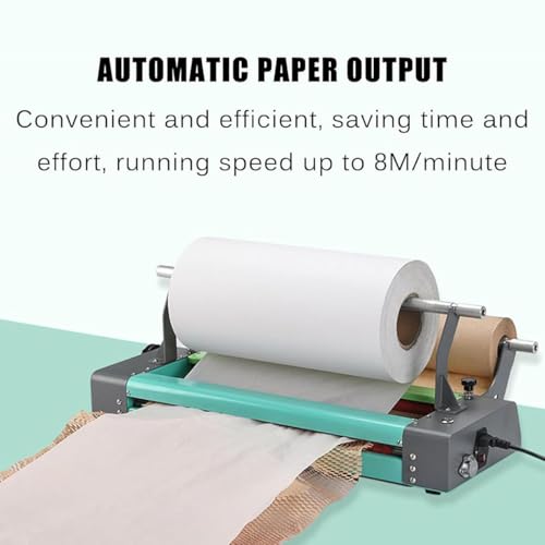 Electric Kraft Wrapping Roll Honeycomb Paper Dispenser With Foot Switch, Wrapping Paper Manual Machine, Max Paper Width 51cm& Max Speed 8m/min, for Breakables