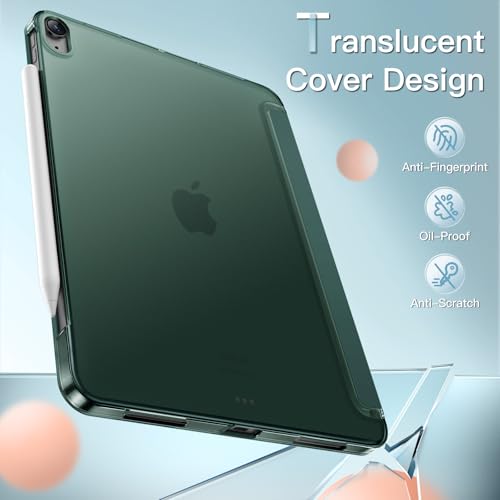 Image of JETech Cover Case for iPad Air 13-Inch M4 /M3 /M2 (2026 /2025 /2024), Slim Stand Hard Back Shell Smart Cover with Auto Wake /Sleep (Midnight Green)
