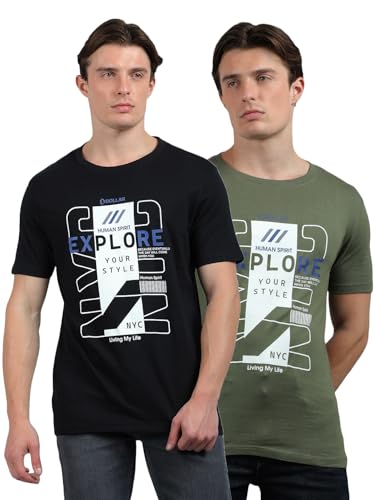 Image of Dollar Pack of 2 Cotton Printed Men Tshirt