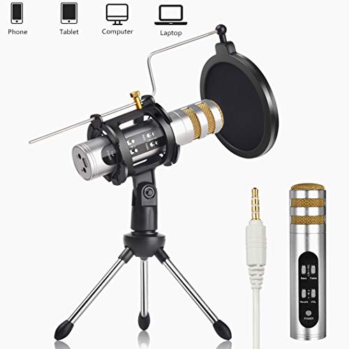 Voice Changer Microphone, REMALL Recording Microphone for Mobile Phone Tablet Computer PC Laptop