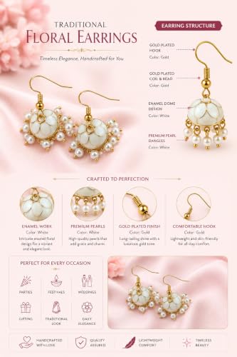 Image of Colorful Jhumka Earrings for Women & Girls (Any 2 will be sent) | Pack of 2 Traditional Indian Ethnic Earrings with Vibrant Random Color Design | Lightweight Dangle Jewellery for Daily Wear, Wedding, Festival