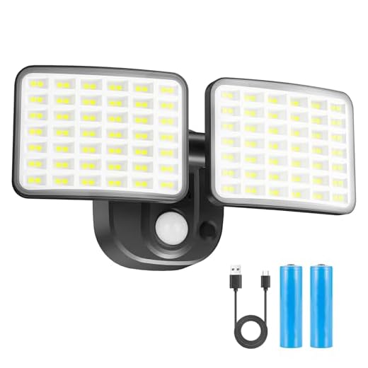 Best garden security light YTKIH Rechargeable Battery Powered Motion Light, 3000LM Motion Sensor Security Light(2-3 Months Endurance), USB Charging LED Flood Light Outdoor for Garage/Yard/Entryways/Patio/Garden