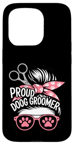 Love Groomer 足跡 はさみ ペット グルーミング スマホケース iPhone 15 Pro 用