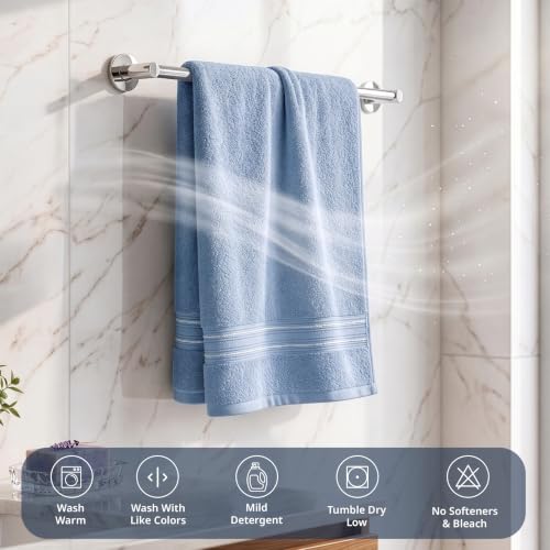 Image of LANE LINEN Luxury Bath Towels Set - 1 Piece, 100% Cotton Bathroom Towels, Zero Twist, Quick Dry Absorbent Bath Towel, Super Soft Gym Towel - Light Blue