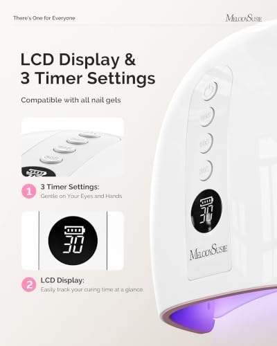 Image of MelodySusie P‑Plus30B UV Nail Lamp for Gels with 3 Timer Smart Sensor