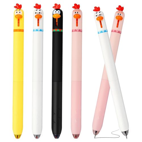 ArvezVoy 4 Pcs Chicken Pens, 0.5mm Fine Point Black Ink Writing Pen, Funny Pens for Adults, Coworker, Office, Christmas Gifts