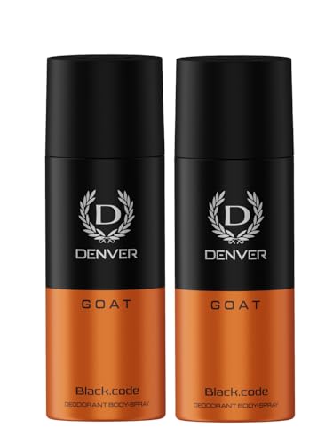 Image of DENVER G O A T Black Code Deo -150ML Each (Pack of 2)| Long Lasting Deodorant Spray For Men