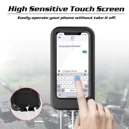 Image of Waterproof Mobile Phone Holder for Bike & Motorcycle | 360 Rotating Adjustable Handlebar Mount | Shockproof & Secure Bike Mobile Stand | Universal Fit for All Smartphones