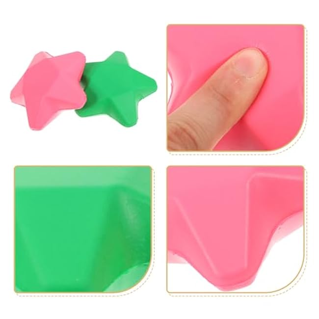 BESPORTBLE Finger Exercise Ball Hand Grip Strength Trainer, 4pcs Star Shaped Hand Grip Ball Finger Resistance Exercise Squeezer for Adults Hand Workout