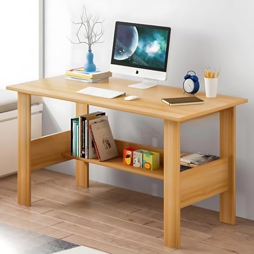 Image of MATTERHORN Engineered Wood Office Table, Work from Home Table with Shelf for Storage (DIY, 900 x 500 x 800 cm, MOOT0126-10001) (Beige)