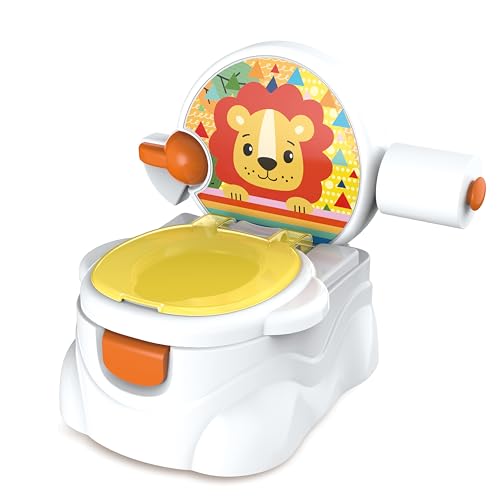 GalPat Baby Orinal Bebé 3 en 1 - Inodoro niños con música cuando cae orina - Incluye reductor de WC - Porta rollos de papel - Simulador de Cisterna - Recipiente extraíble (MULTICOLOR)