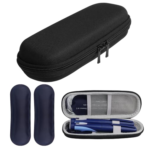 ACWOO Bolsa Enfriadora de Insulina, Estuche de Viaje para Enfriador de Insulina con 2 Bolsas de Hielo, Bolsa de Diabetes, Neveras Pequeñas Portatil Organizador para Diabéticos