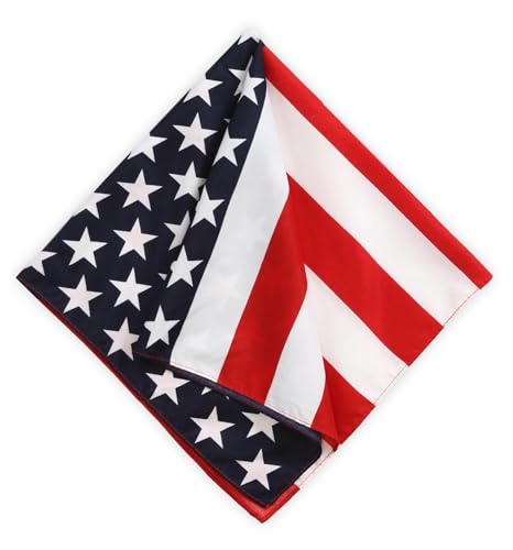 Tough Headwear Large Bandana Headband - Handkerchief Bandanas for Women & Men - Cowboy Scarf & Durag Pack - Us Flag