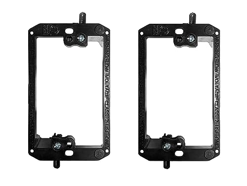 BestMounts - 2 Pack Low Voltage Mounting Brackets 1 Gang for Drywall Outlet Cable Pass Through Wall Plates - Cable Wall Plate Bracket for Old Work, Telephone Wire, Network Cable, HDMI, Speaker Wire